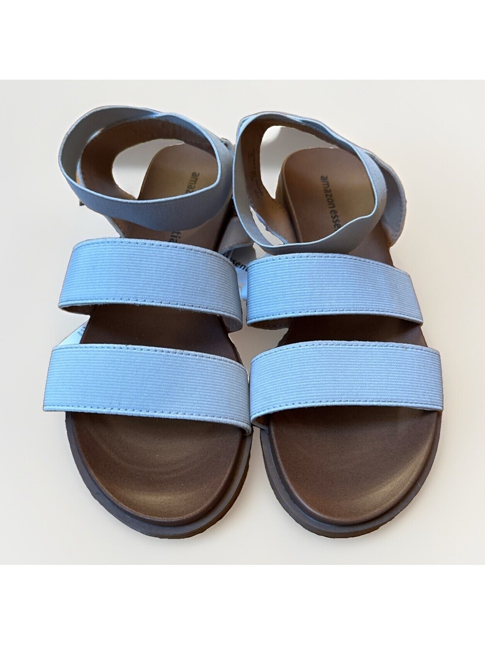 New Amazon Essentials Gray Strappy Elastic Sandals Ladies Size 7.5